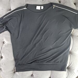 Chico's Black Tunic Top with Relaxed Fit